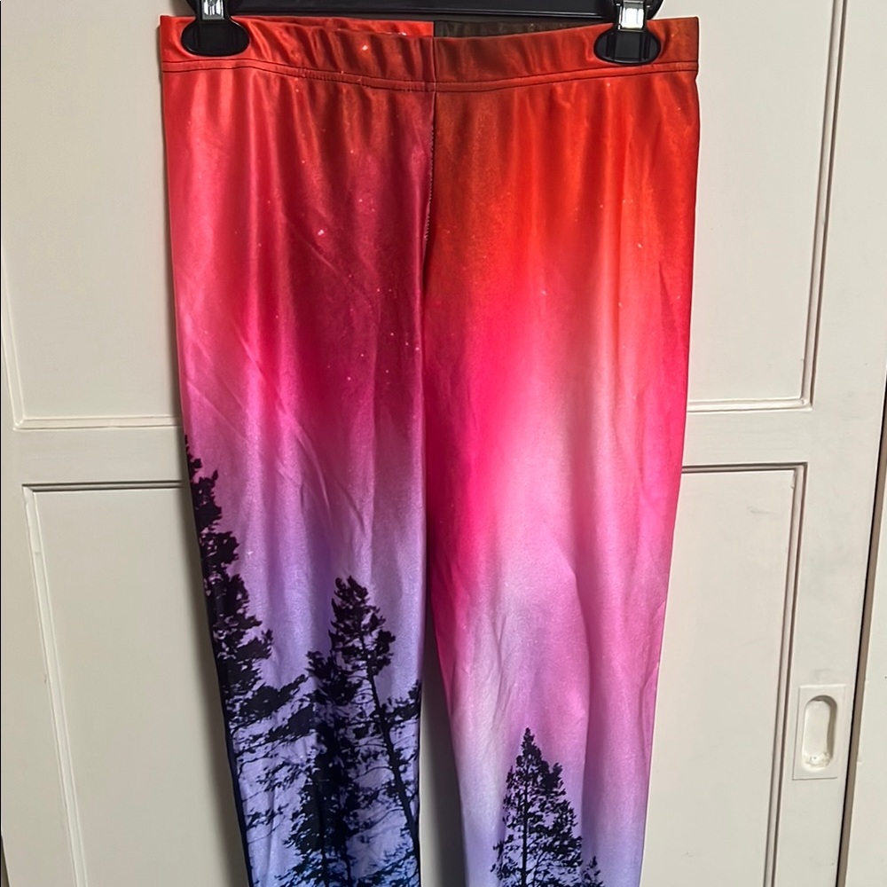 Blackmilk Pink and Purple Forest Dawn Leggings